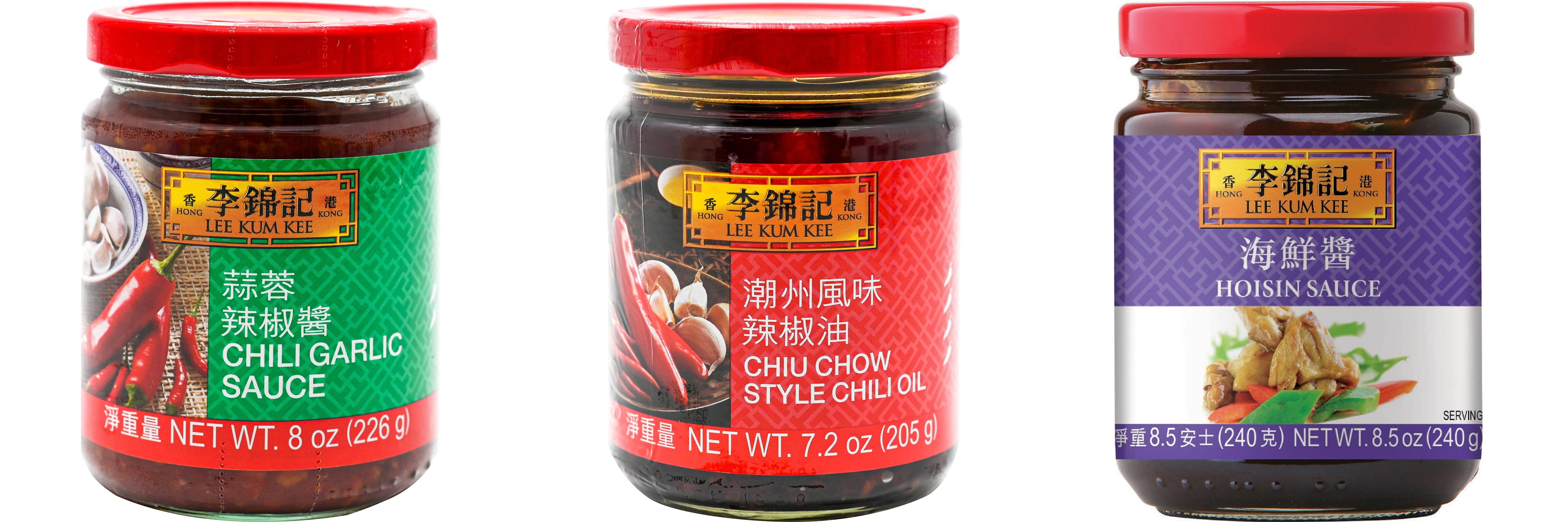 NineChef Brand Spoon Plus 3 Pack Lee Kum Kee Cooking Sauce, 3 Flavors(Chili Garlic Sauce,Chiu Chow Chili Oil,Hoisin Sauce)