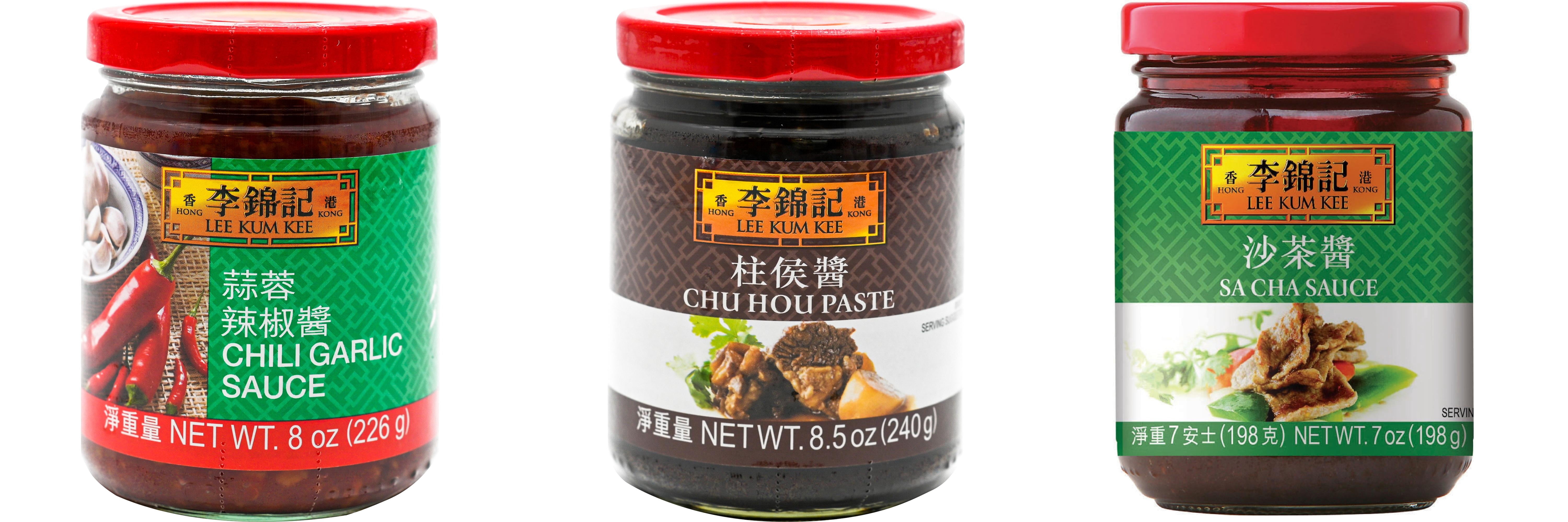 NineChef Brand Spoon Plus 3 Pack Lee Kum Kee Cooking Sauce, 3 Flavors(Chili Garlic Sauce,Chu Hou,Sa Cha Sauce)