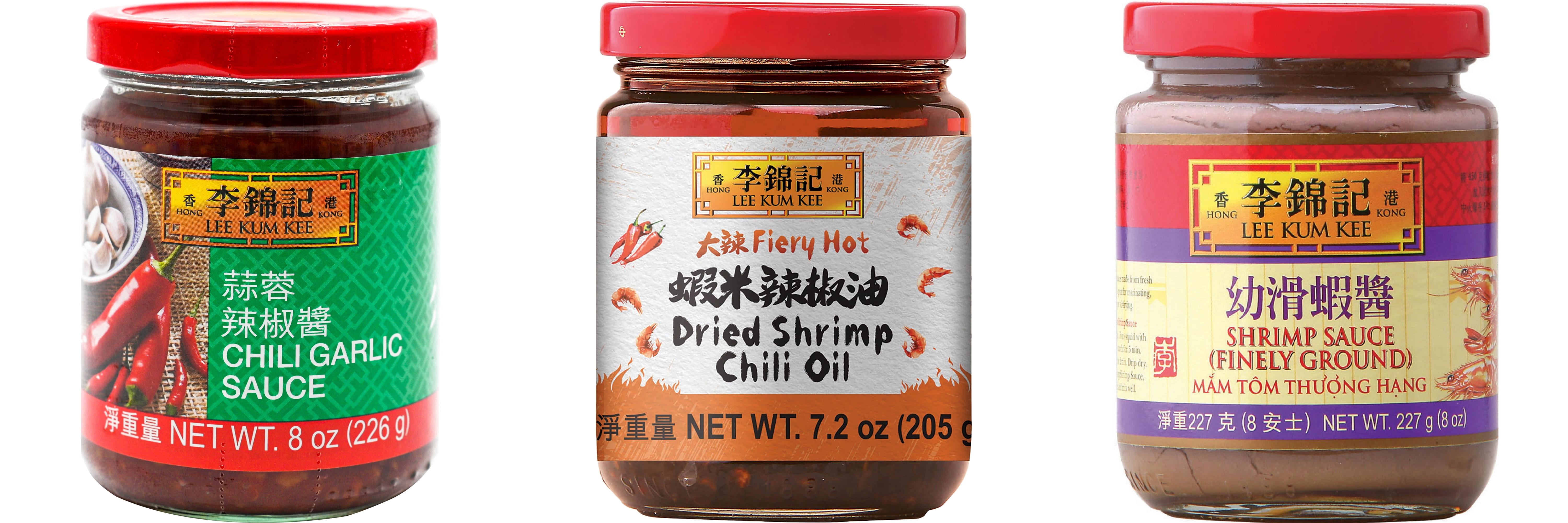 NineChef Brand Spoon Plus 3 Pack Lee Kum Kee Cooking Sauce, 3 Flavors(Chili Garlic Sauce,Dried Shrimp Chili Oil,Finely Shrimp)