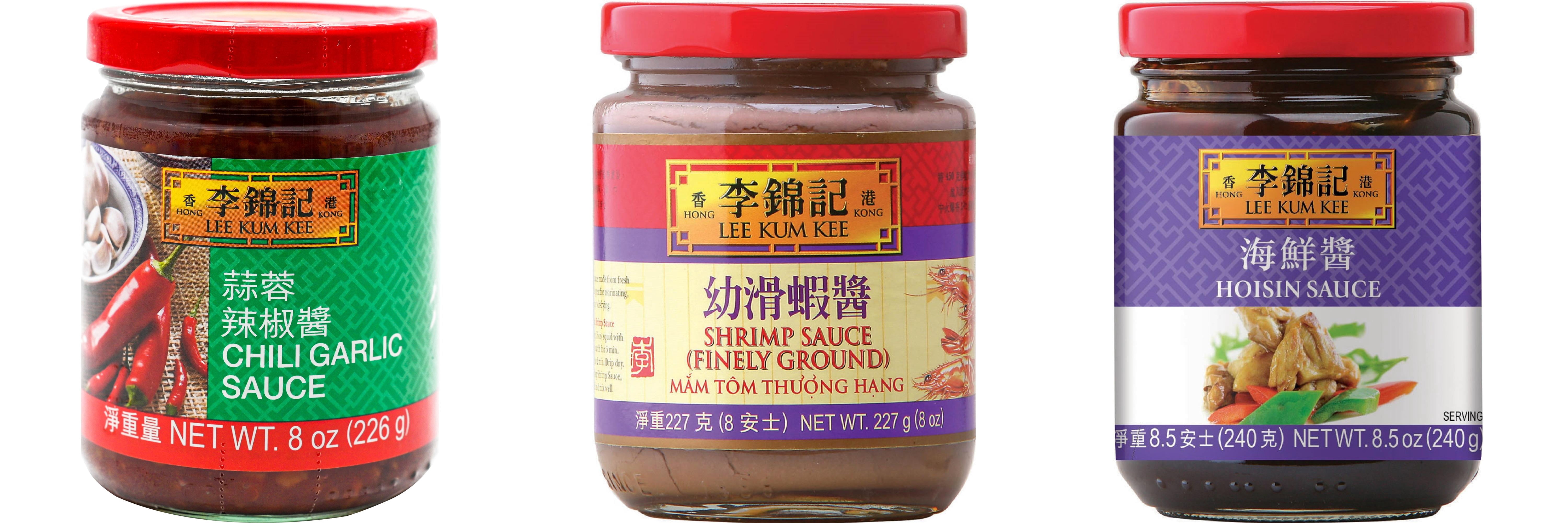 NineChef Brand Spoon Plus 3 Pack Lee Kum Kee Cooking Sauce, 3 Flavors(Chili Garlic Sauce,Finely Shrimp,Hoisin Sauce)