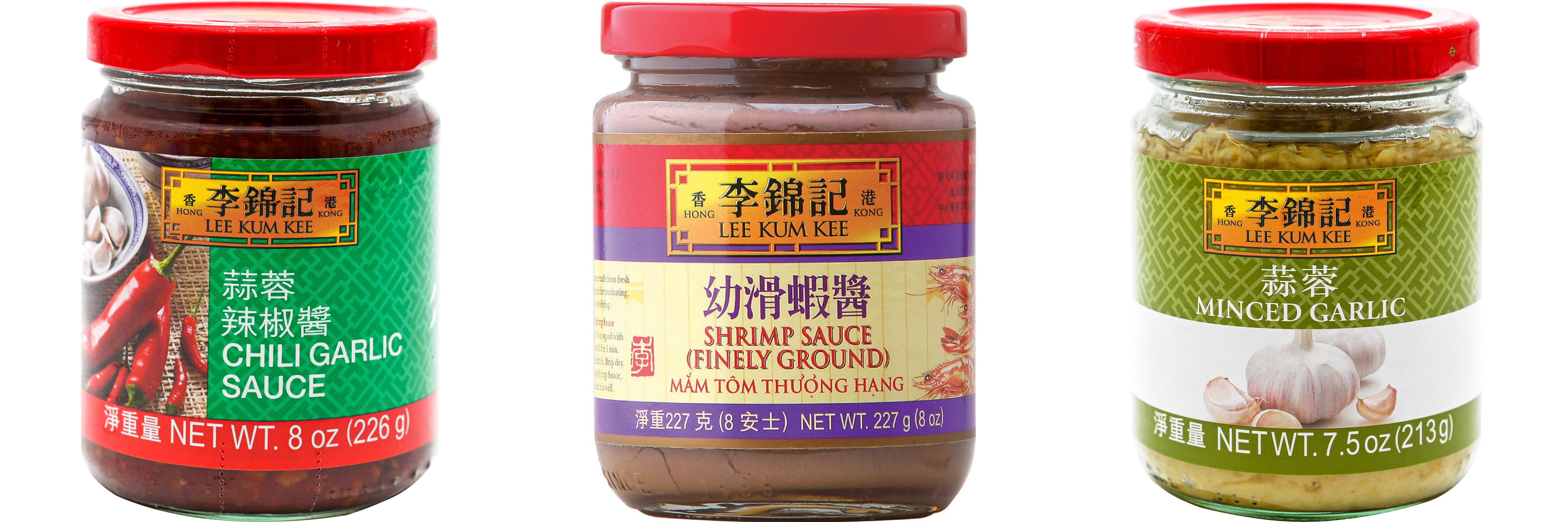 NineChef Brand Spoon Plus 3 Pack Lee Kum Kee Cooking Sauce, 3 Flavors(Chili Garlic Sauce,Finely Shrimp,Minced Garlic Sauce)