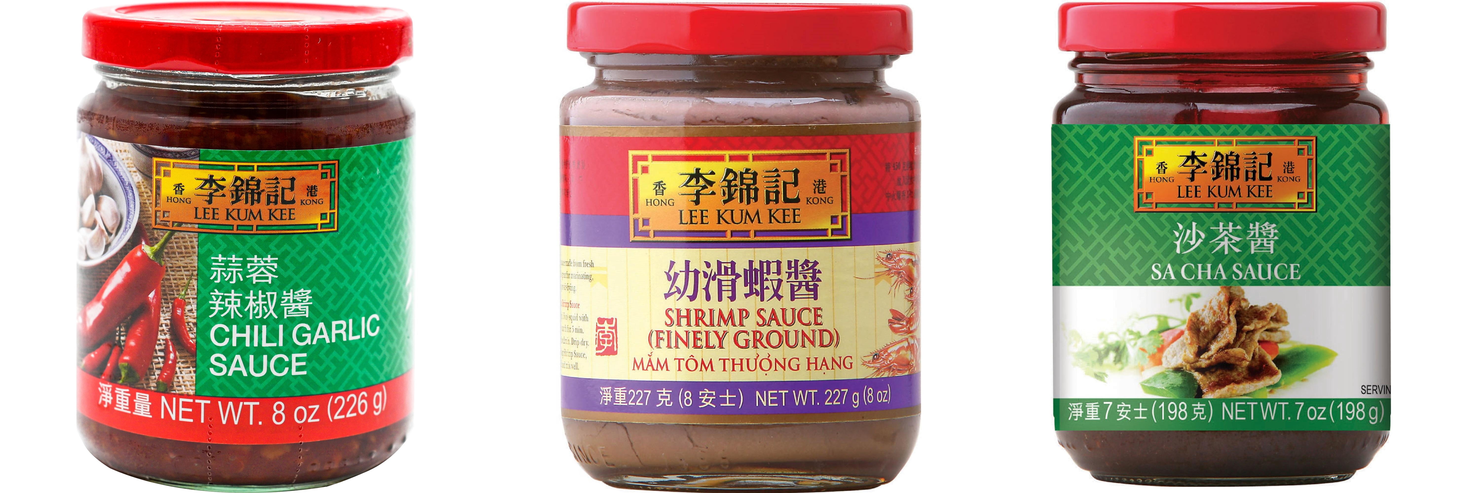 NineChef Brand Spoon Plus 3 Pack Lee Kum Kee Cooking Sauce, 3 Flavors(Chili Garlic Sauce,Finely Shrimp,Sa Cha Sauce)