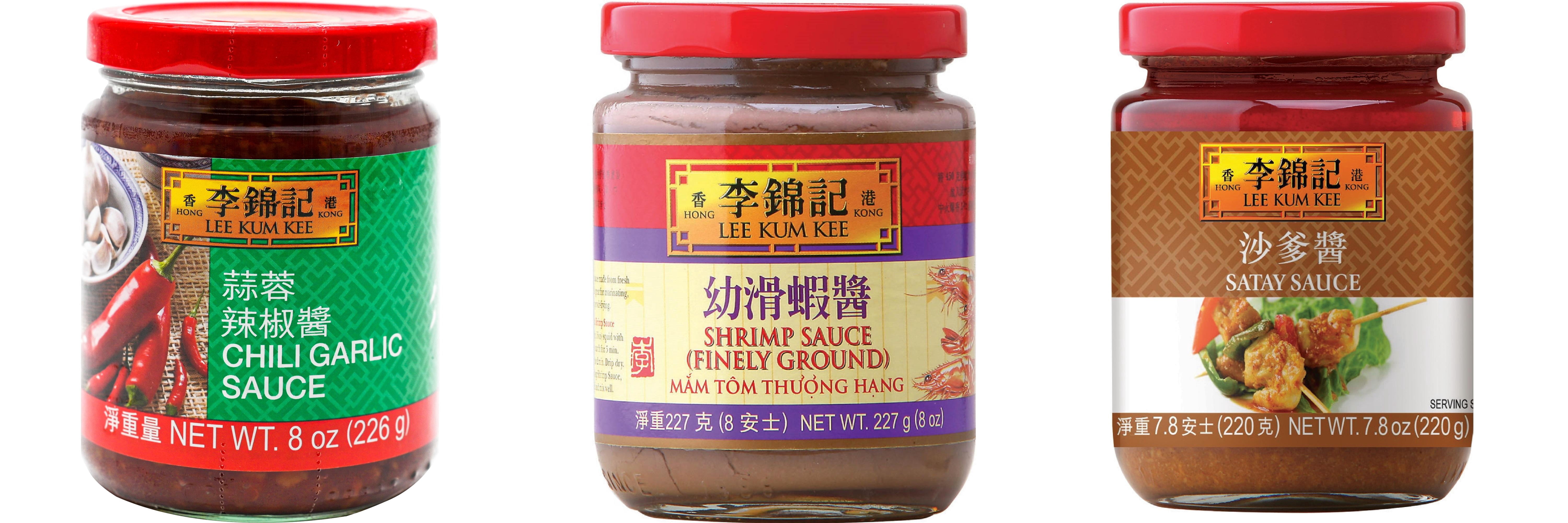 NineChef Brand Spoon Plus 3 Pack Lee Kum Kee Cooking Sauce, 3 Flavors(Chili Garlic Sauce,Finely Shrimp,Satay Sauce)