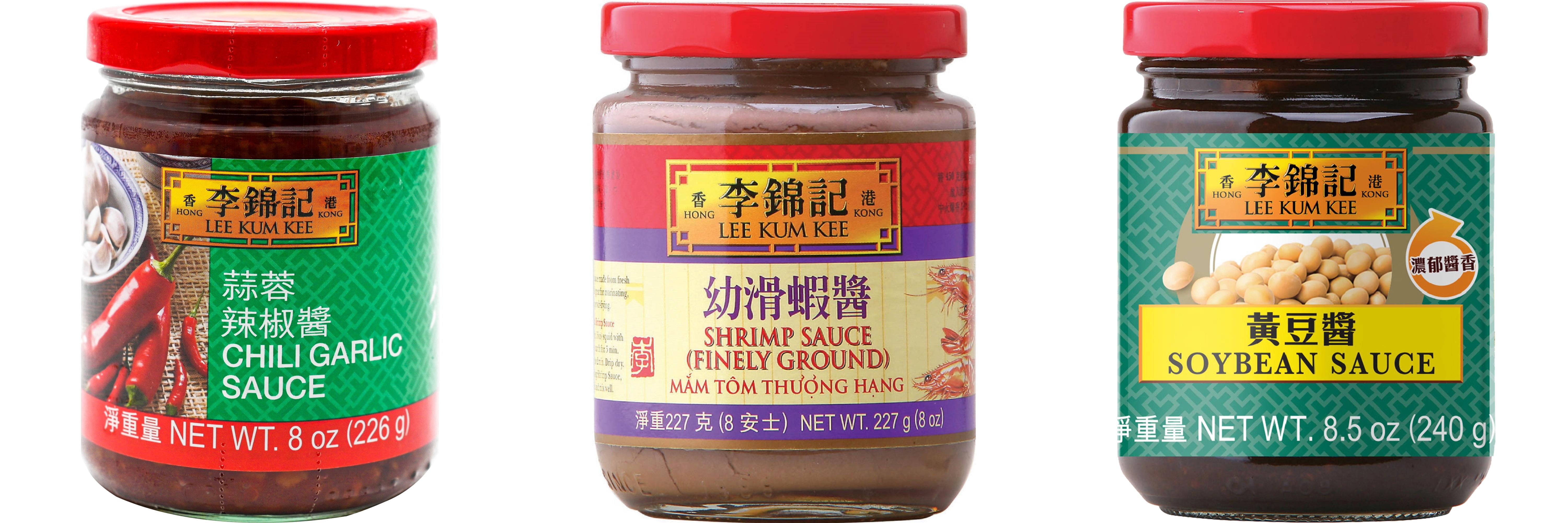 NineChef Brand Spoon Plus 3 Pack Lee Kum Kee Cooking Sauce, 3 Flavors(Chili Garlic Sauce,Finely Shrimp,Soybean Sauce)