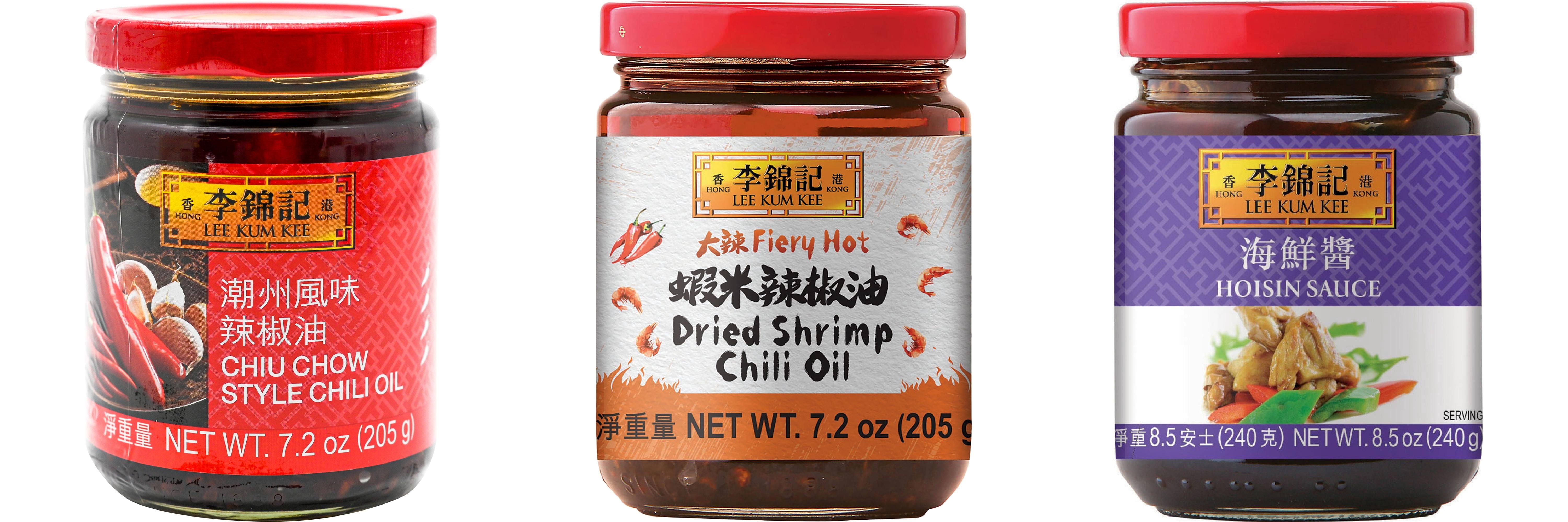 NineChef Brand Spoon Plus 3 Pack Lee Kum Kee Cooking Sauce, 3 Flavors(Chiu Chow Chili Oil,Dried Shrimp Chili Oil,Hoisin Sauce)