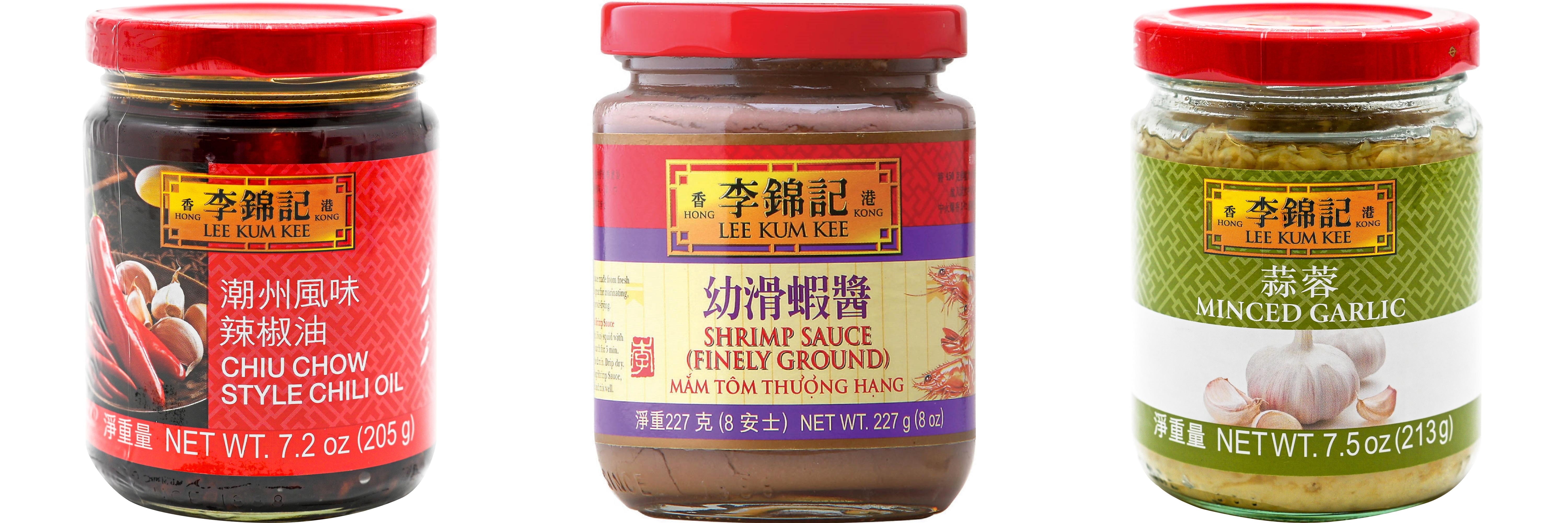 NineChef Brand Spoon Plus 3 Pack Lee Kum Kee Cooking Sauce, 3 Flavors(Chiu Chow Chili Oil,Finely Shrimp,Minced Garlic Sauce)