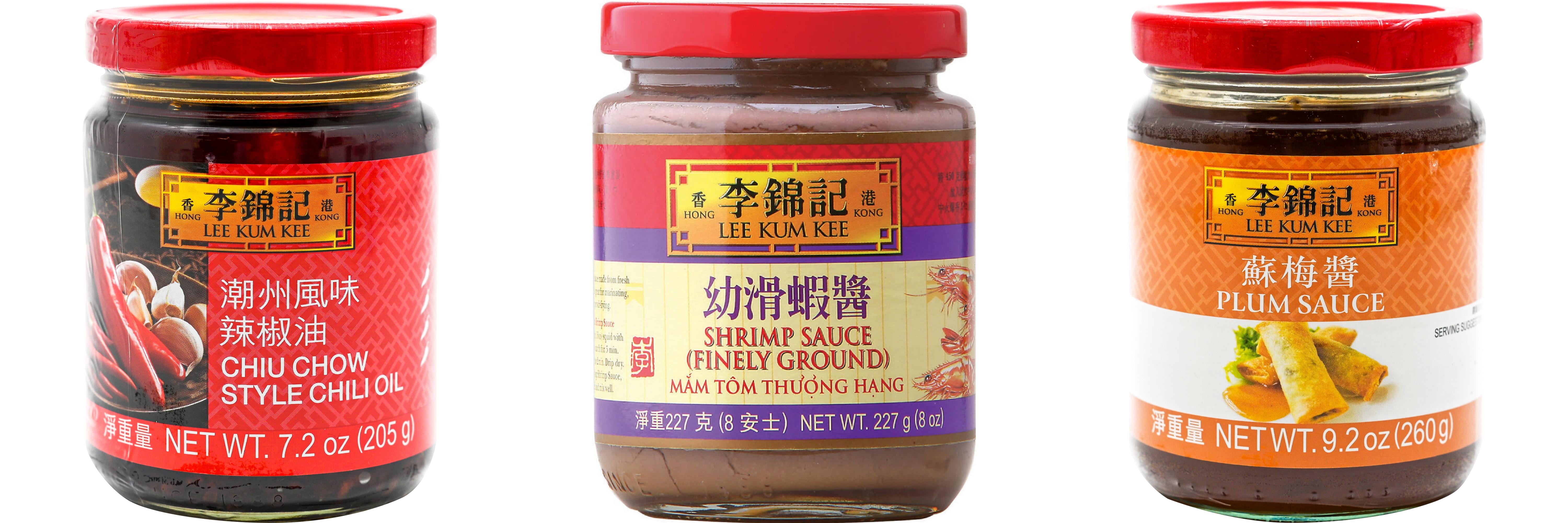 NineChef Brand Spoon Plus 3 Pack Lee Kum Kee Cooking Sauce, 3 Flavors(Chiu Chow Chili Oil,Finely Shrimp,Plum Sauce)