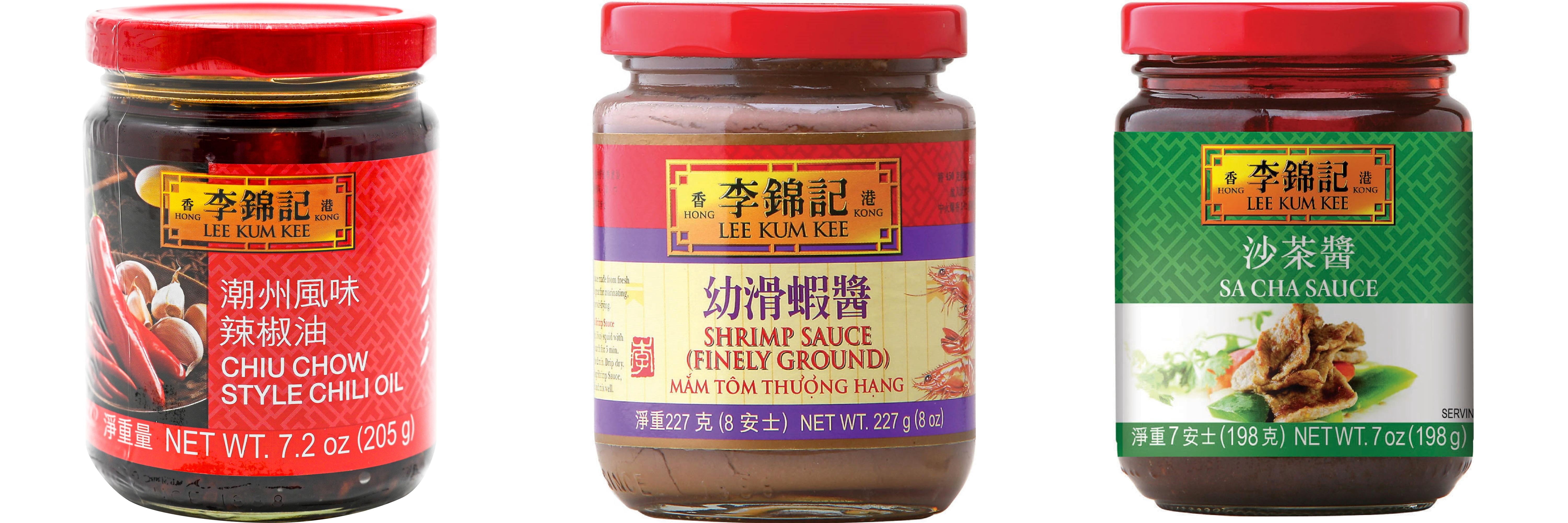 NineChef Brand Spoon Plus 3 Pack Lee Kum Kee Cooking Sauce, 3 Flavors(Chiu Chow Chili Oil,Finely Shrimp,Sa Cha Sauce)