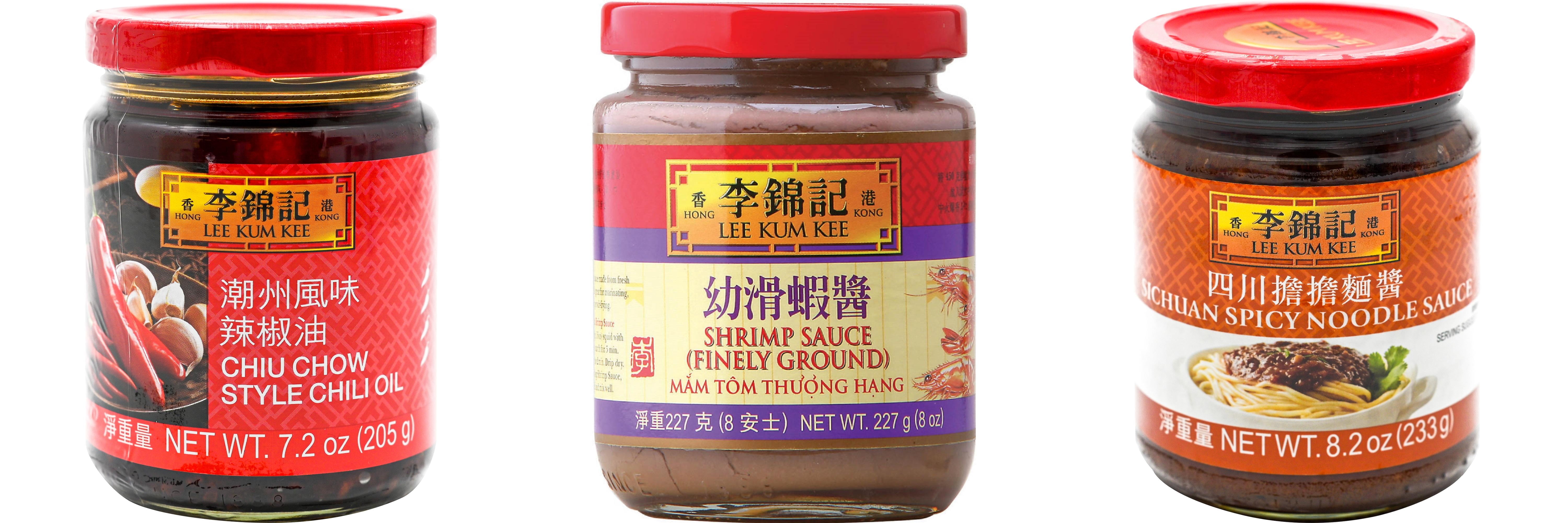 NineChef Brand Spoon Plus 3 Pack Lee Kum Kee Cooking Sauce, 3 Flavors(Chiu Chow Chili Oil,Finely Shrimp,Sichuan Spicy Noodle Sauce)