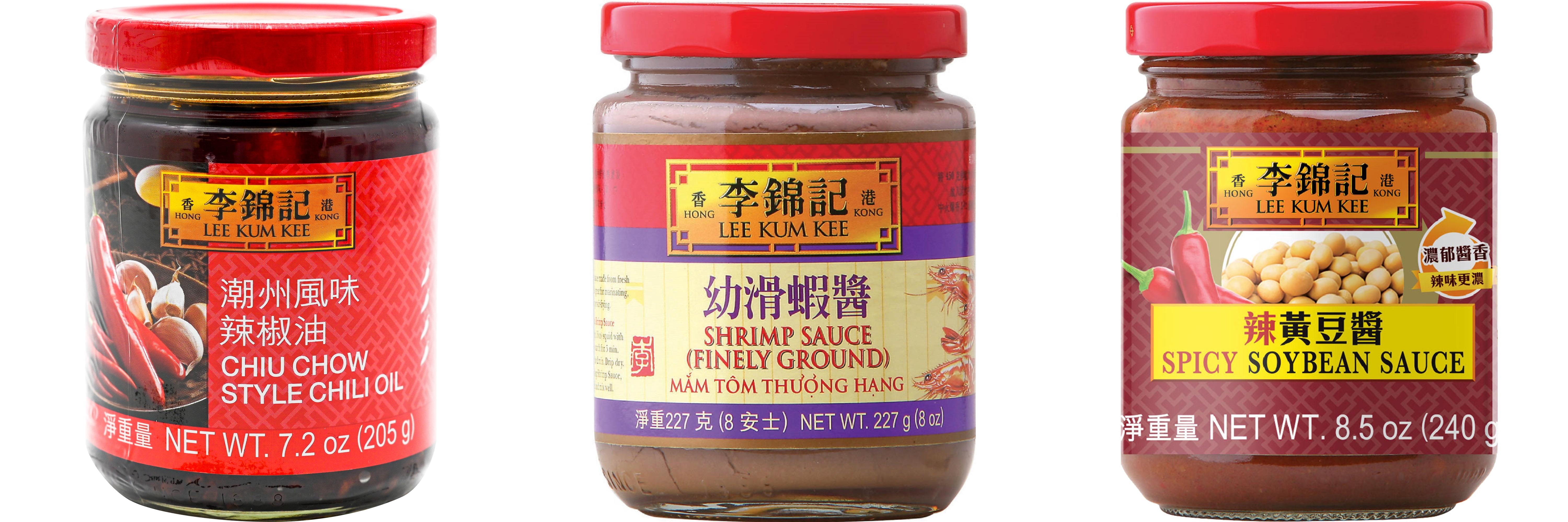 NineChef Brand Spoon Plus 3 Pack Lee Kum Kee Cooking Sauce, 3 Flavors(Chiu Chow Chili Oil,Finely Shrimp,Spicy Soybean Sauce)