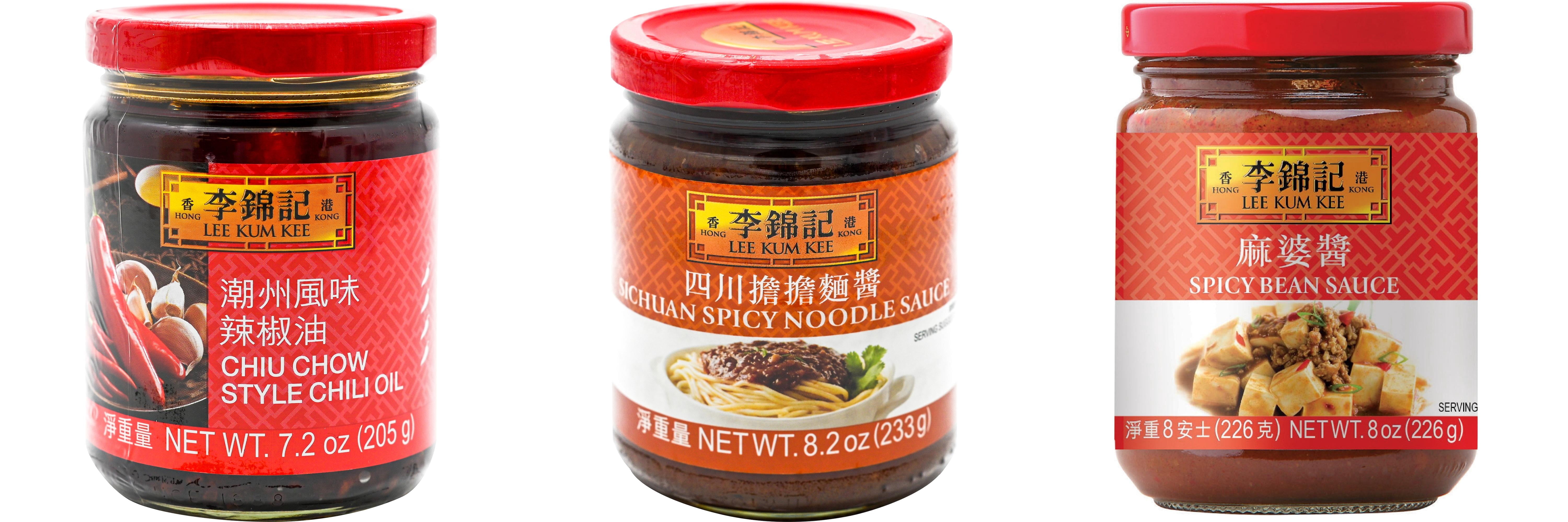 NineChef Brand Spoon Plus 3 Pack Lee Kum Kee Cooking Sauce, 3 Flavors(Chiu Chow Chili Oil,Sichuan Spicy Noodle Sauce,Spicy Bean Sauce)