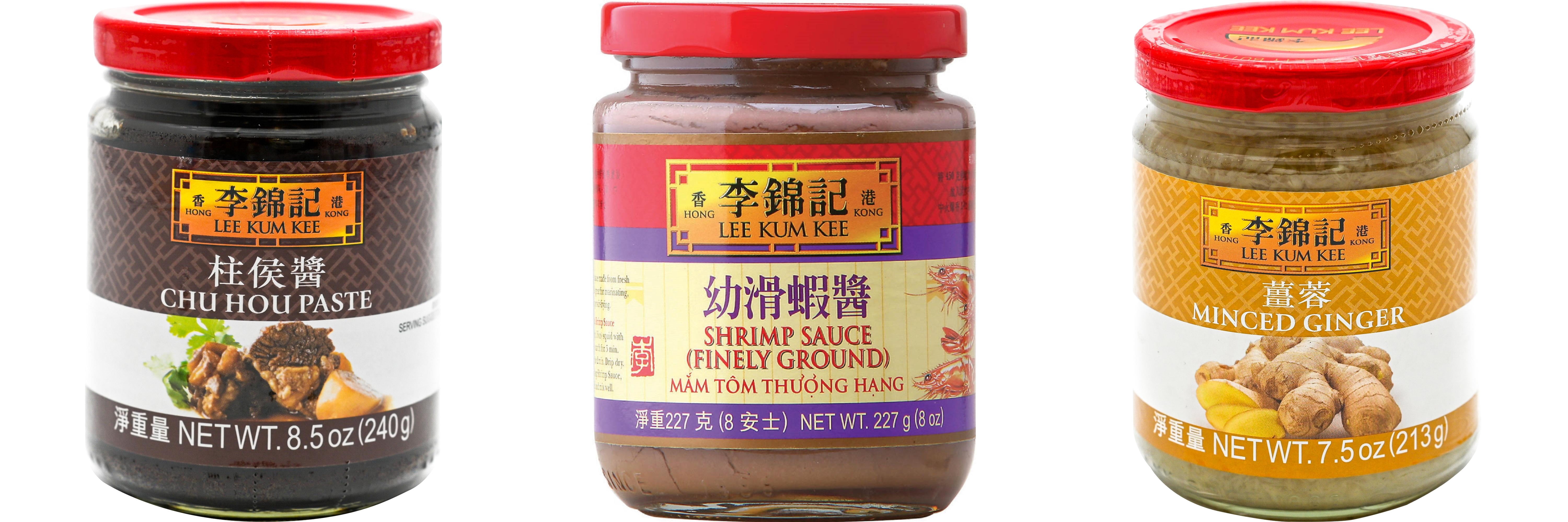 NineChef Brand Spoon Plus 3 Pack Lee Kum Kee Cooking Sauce, 3 Flavors(Chu Hou,Finely Shrimp,Minced Ginger Sauce)