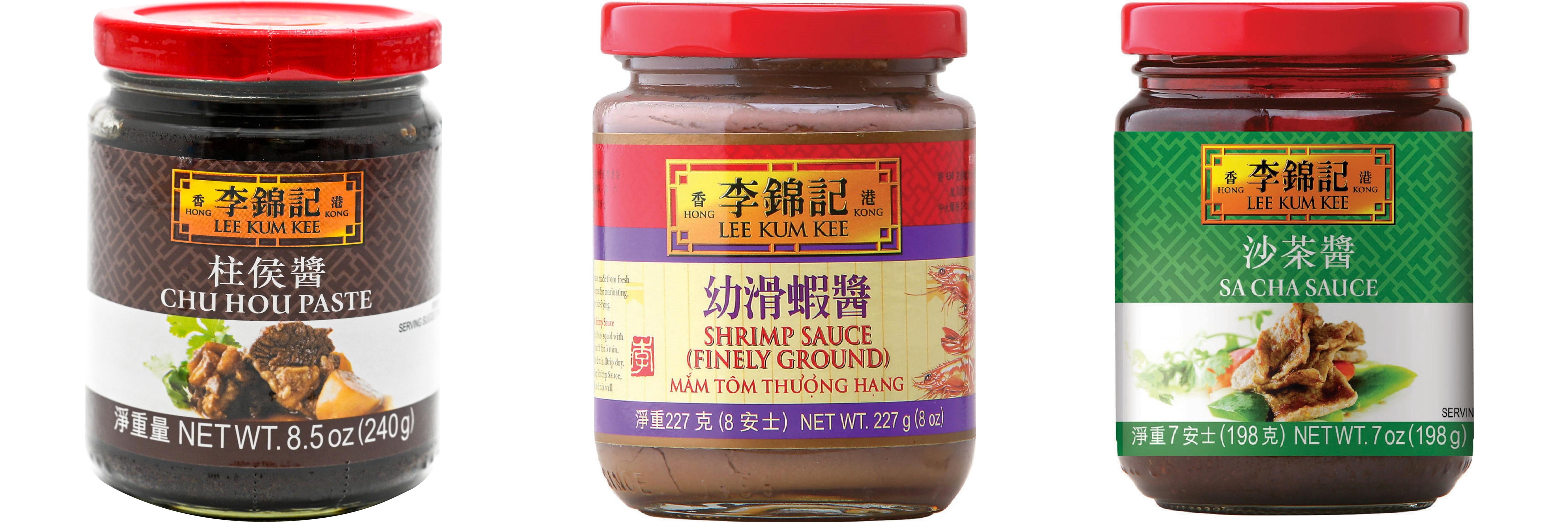 NineChef Brand Spoon Plus 3 Pack Lee Kum Kee Cooking Sauce, 3 Flavors(Chu Hou,Finely Shrimp,Sa Cha Sauce)
