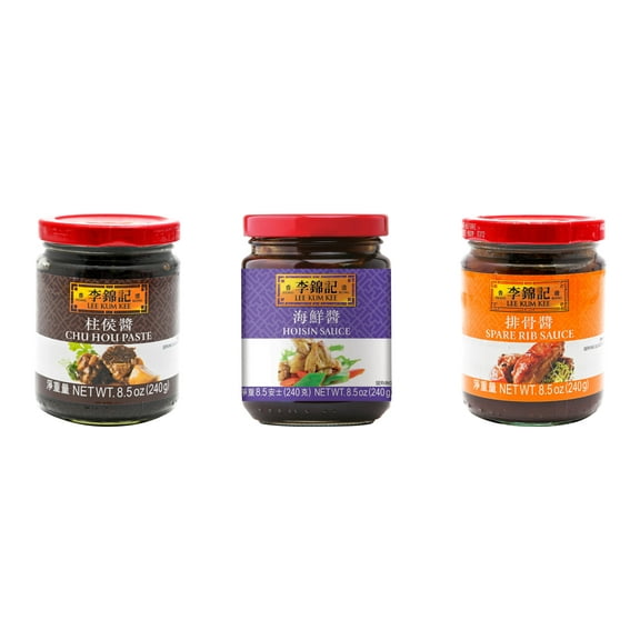 NineChef Brand Spoon Plus 3 Pack Lee Kum Kee Cooking Sauce, 3 Flavors(Chu Hou,Hoisin Sauce,Spare Rib Sauce)