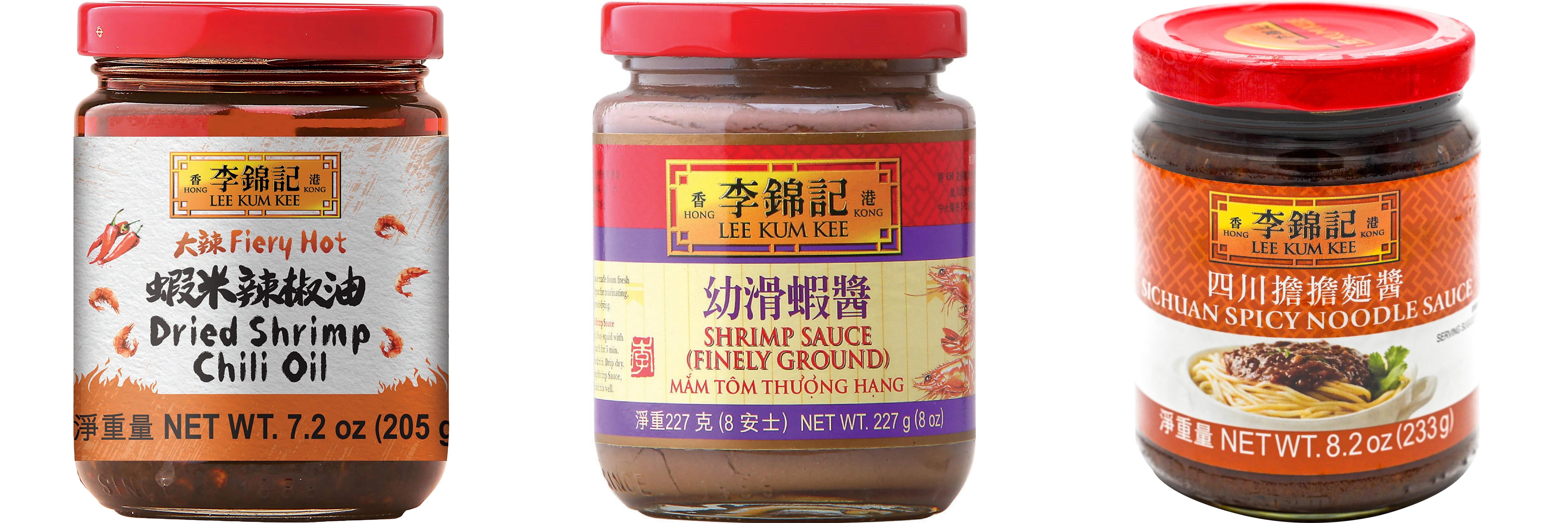 NineChef Brand Spoon Plus 3 Pack Lee Kum Kee Cooking Sauce, 3 Flavors(Dried Shrimp Chili Oil,Finely Shrimp,Sichuan Spicy Noodle Sauce)