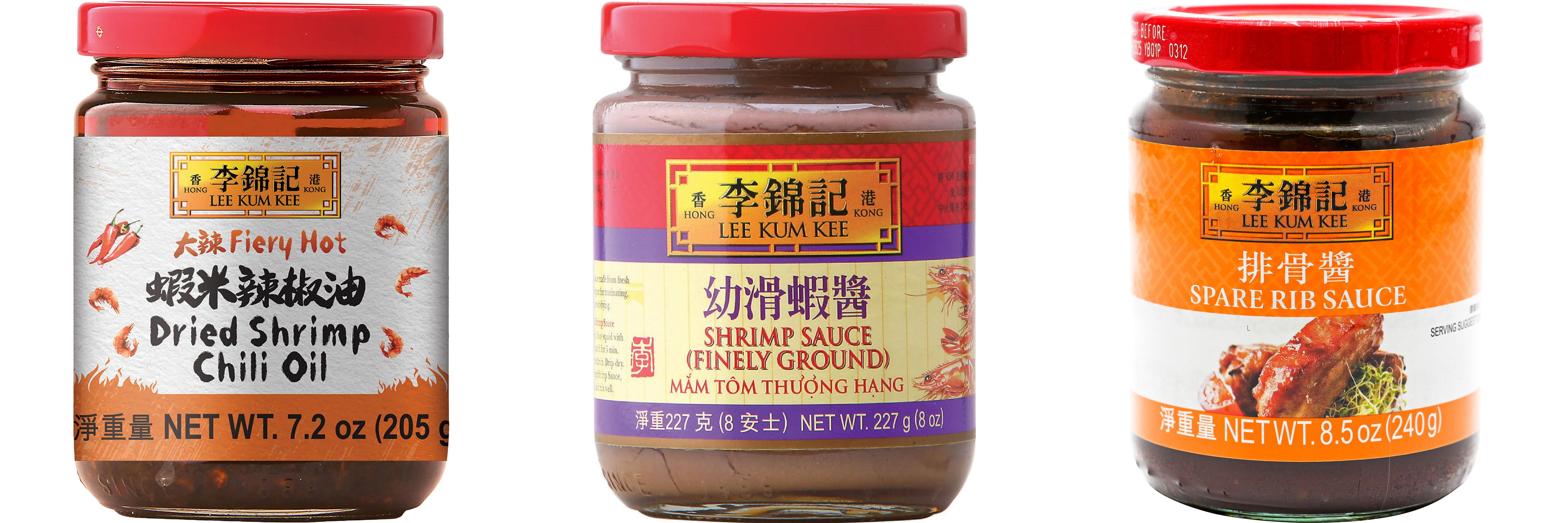 NineChef Brand Spoon Plus 3 Pack Lee Kum Kee Cooking Sauce, 3 Flavors(Dried Shrimp Chili Oil,Finely Shrimp,Spare Rib Sauce)