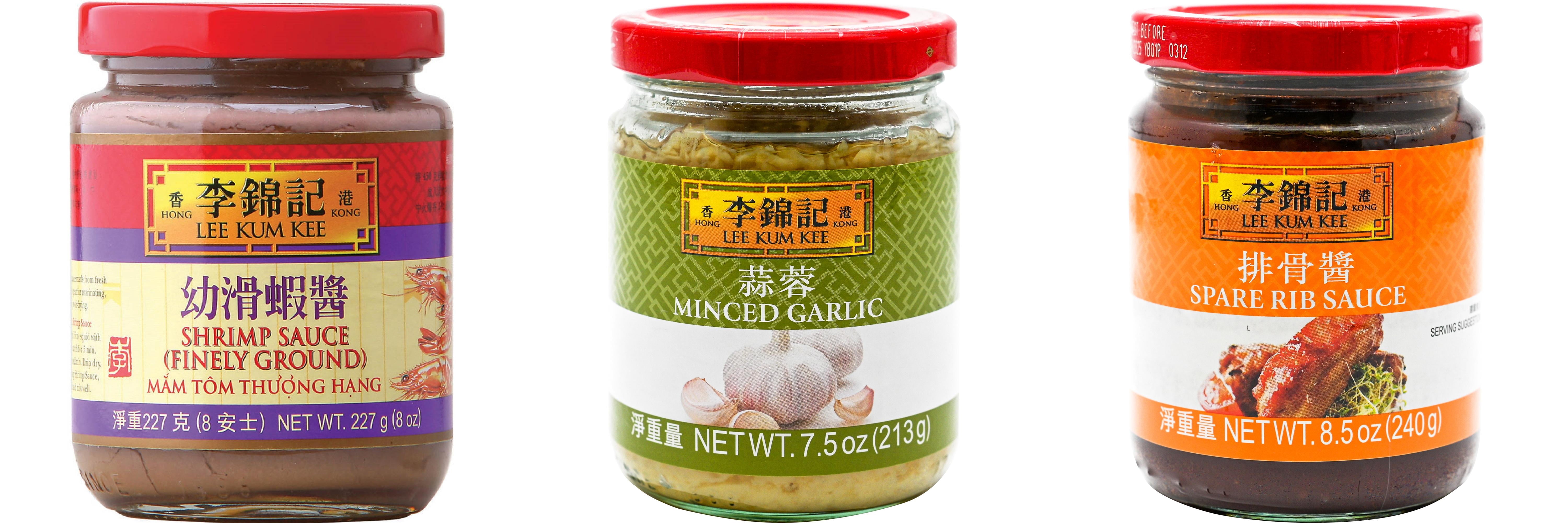 NineChef Brand Spoon Plus 3 Pack Lee Kum Kee Cooking Sauce, 3 Flavors(Finely Shrimp,Minced Garlic Sauce,Spare Rib Sauce)