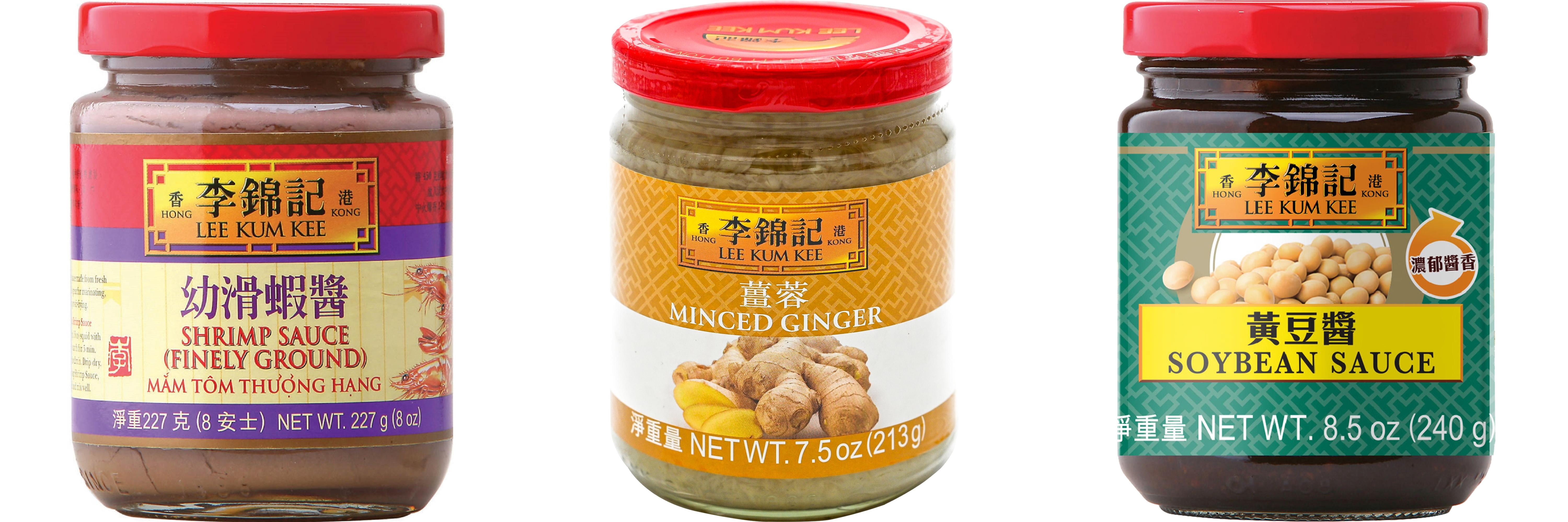NineChef Brand Spoon Plus 3 Pack Lee Kum Kee Cooking Sauce, 3 Flavors(Finely Shrimp,Minced Ginger Sauce,Soybean Sauce)