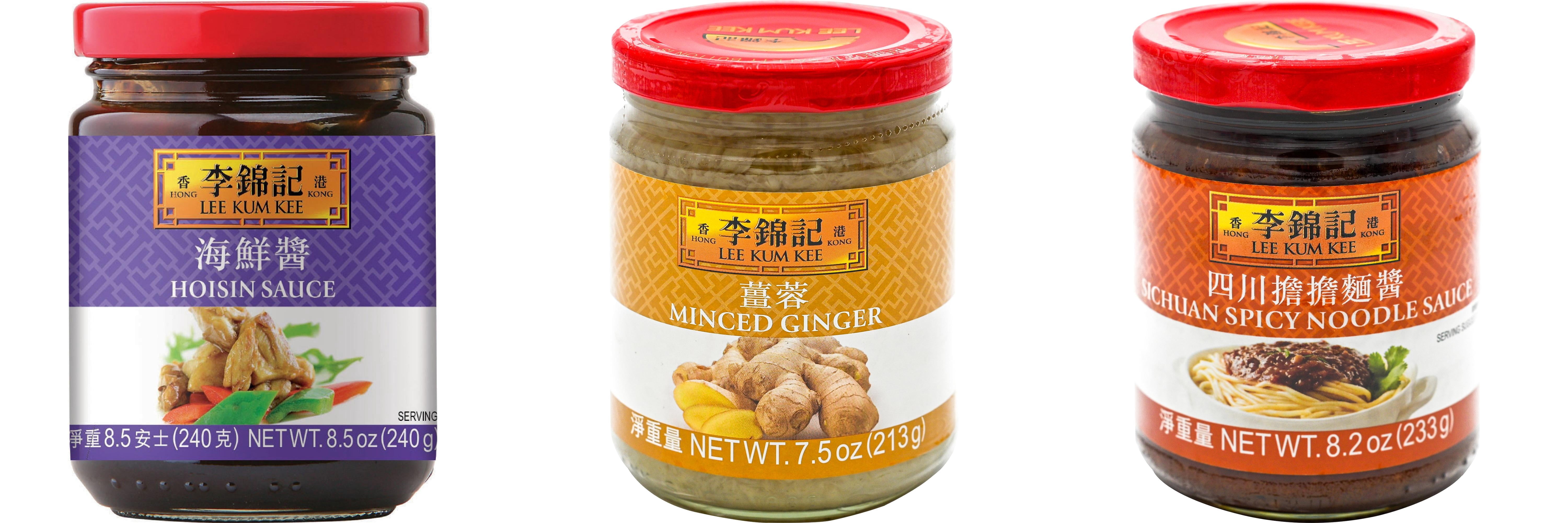 NineChef Brand Spoon Plus 3 Pack Lee Kum Kee Cooking Sauce, 3 Flavors(Hoisin Sauce,Minced Ginger Sauce,Sichuan Spicy Noodle Sauce)