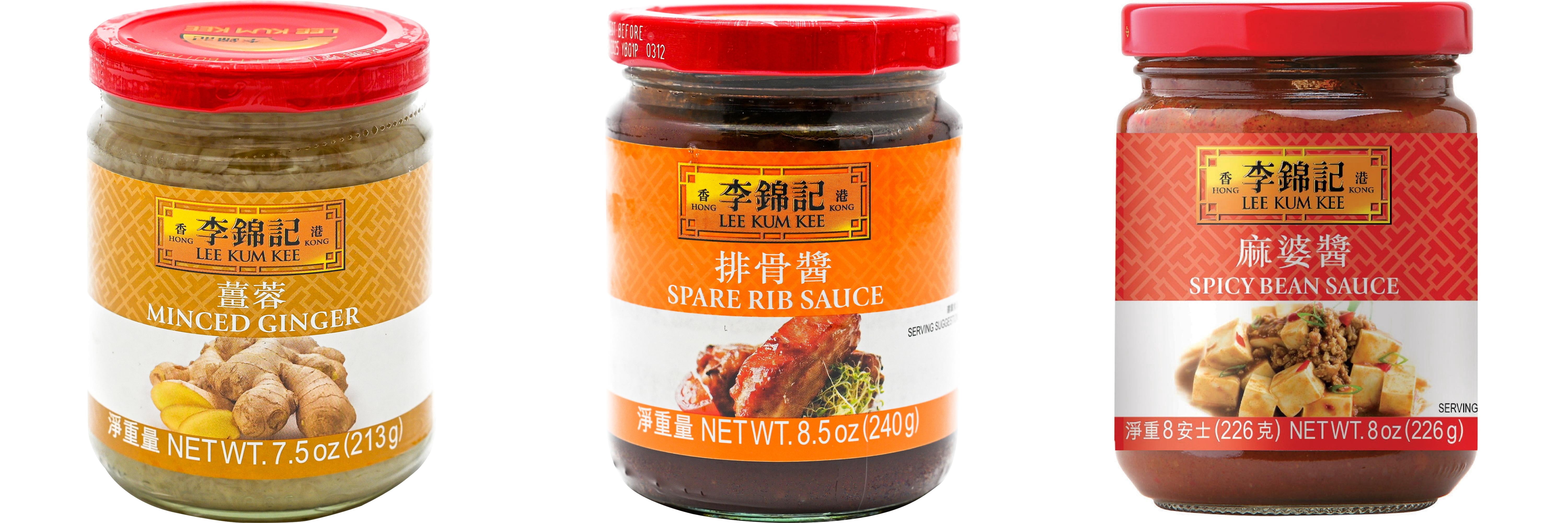 NineChef Brand Spoon Plus 3 Pack Lee Kum Kee Cooking Sauce, 3 Flavors(Minced Ginger Sauce,Spare Rib Sauce,Spicy Bean Sauce)
