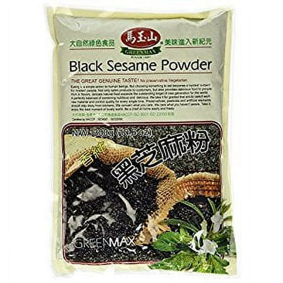 NineChef Brand Spoon Plus Greenmax Black Sesame Powder 10.6oz (1 Bag)