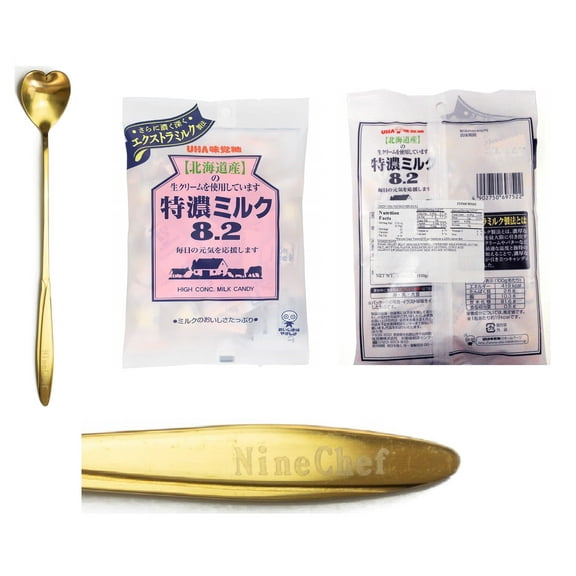 NineChef Brand Spoon Plus UHA Mikakuto Tokuno Milk 8.2 Candy 3.7oz ( 3 Bag) , product Japan