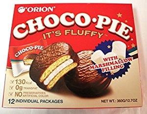 NineChef Bundle - 2 Boxes Orion Choco Pie with Marshmallow Cream 24 Packs + 1 NineChef Brand Long Handle Spoon
