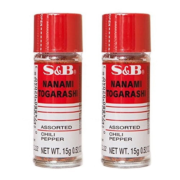 NineChef Bundle - [ 2 Packs ] S&B Nanami ( shichimi ) Togarashi Assorted Chili Pepper 0.52 Oz + 1 NineChef Brand Long Handle Spoon