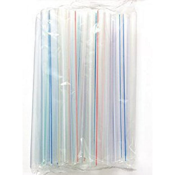 NineChef Bundle - Acc U Rate 35 Pcs Stripe Boba Straws + 1 NineChef Brand Long Handle Spoon