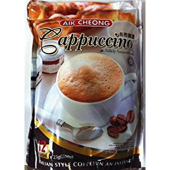 NineChef Bundle Aik Cheong Malaysia Cappuccino Silkly Smooth(12 Sachets) + 1 NineChef Spoon