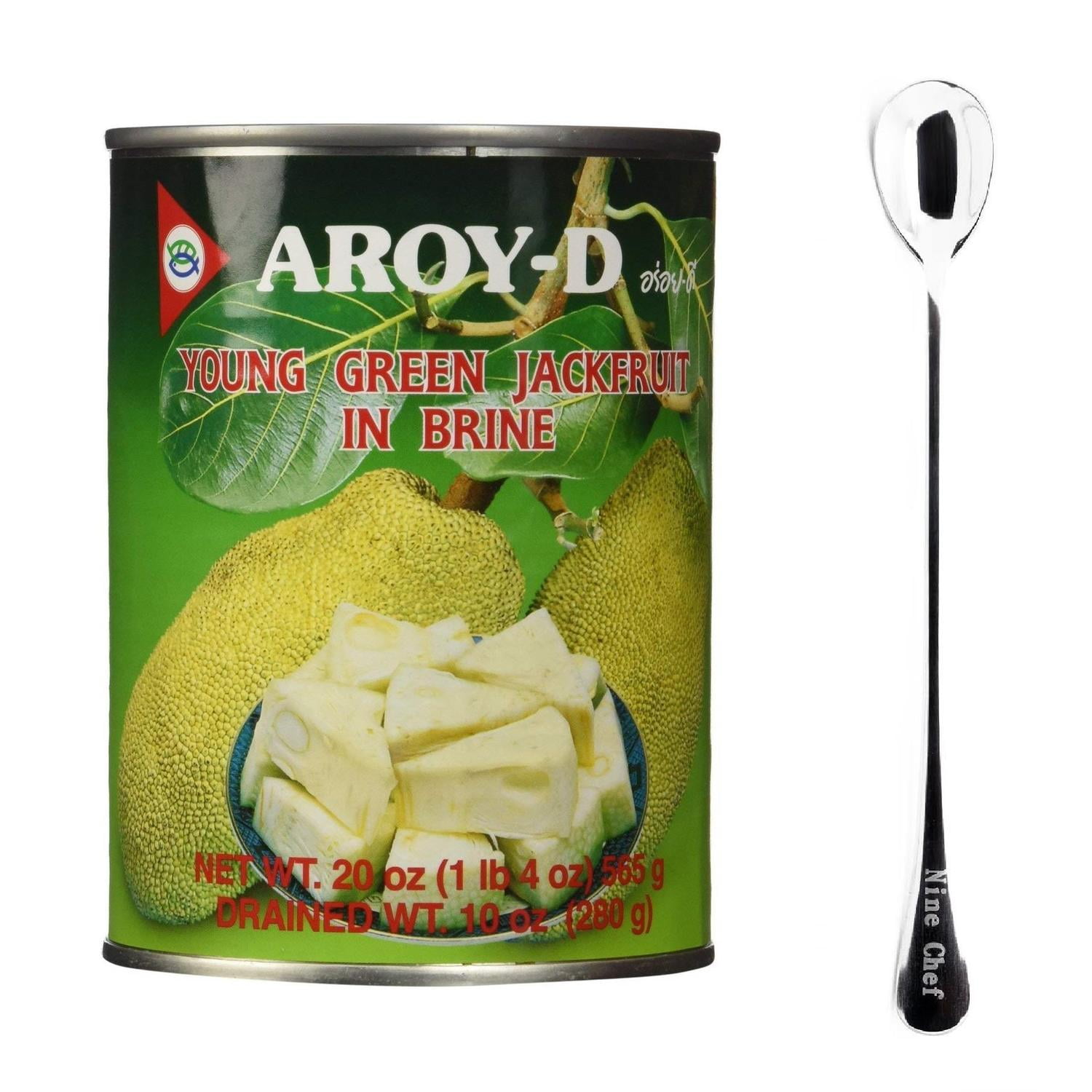 NineChef Bundle - Aroy-D Aroyd Young Green Jackfruit in Brine 20 Ounce (24 Pack) + 1 NineChef Brand ChopStick