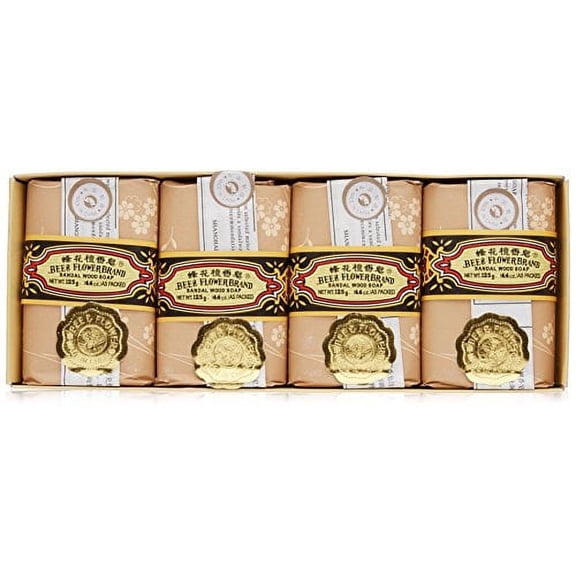NineChef Bundle - Bee & Flower Sandalwood Soap 4.4oz 4 Pack/case + 1 NineChef ChopStick