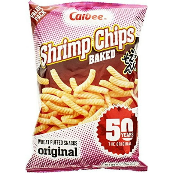 NineChef Bundle - CALBEE Shrimp Chips 8 Ounce (Pack of 12) + 1 NineChef Brand Long Handle Spoon