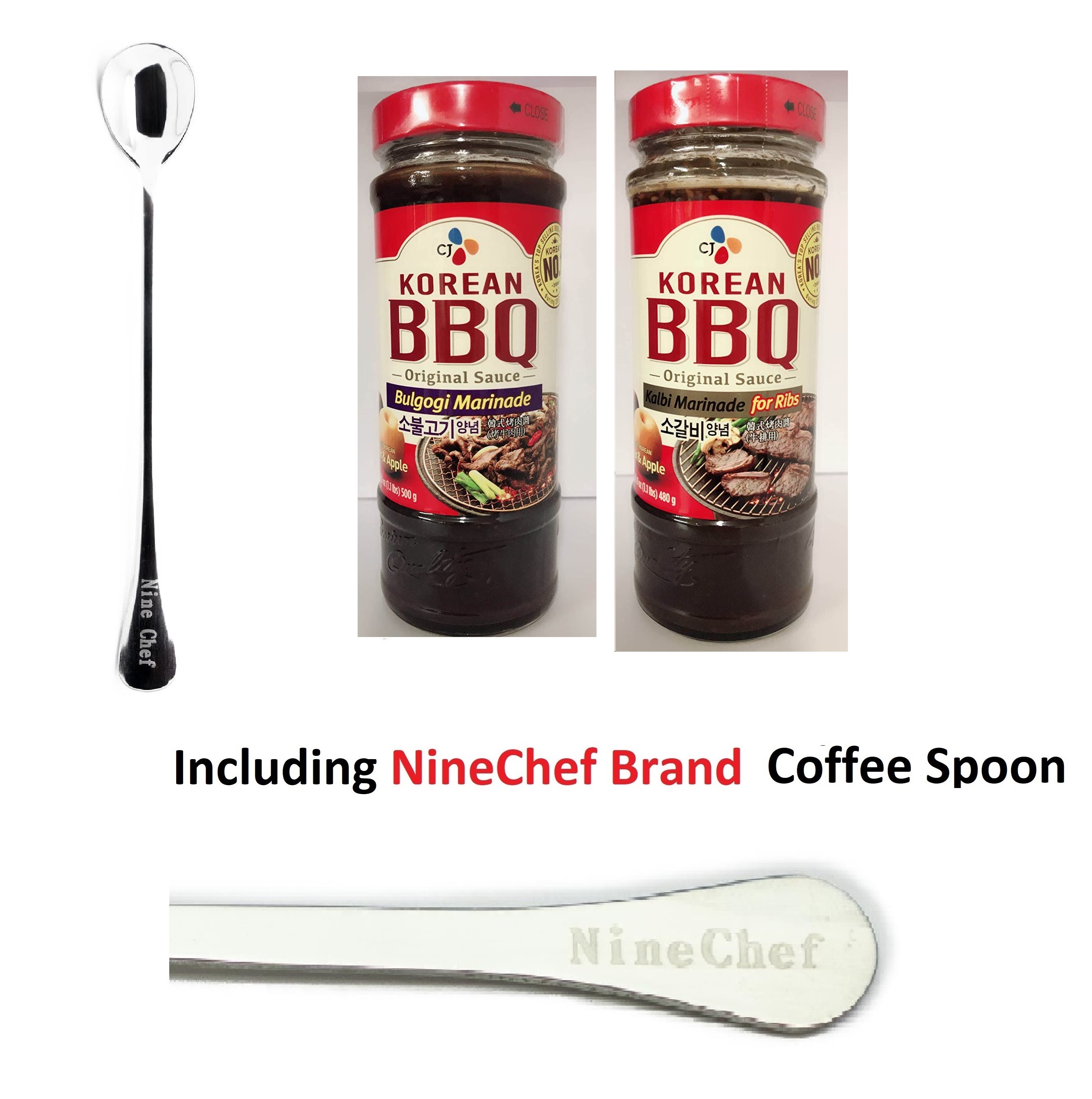 NineChef Bundle CJ Korean BBQ Sauce 2 Flavor (Bulgogi Marinade for