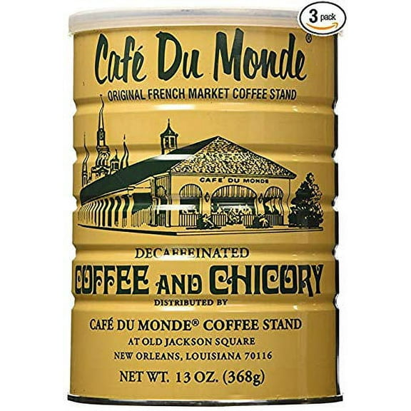 NineChef Bundle - Cafe Du Monde Decaf And Chicory 13-Ounce can (Pack of 3) (Premium pack) + 1 NineChef ChopStick
