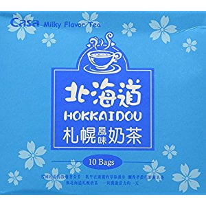 NineChef Bundle - Casa Milky Flavor Tea Hokkaidou Sapporo 10-count Boxes (12 Pack) + 1 NineChef Brand Long Handle Spoon
