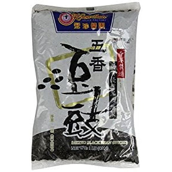 NineChef Bundle - Chinese Douchi - Fermented Black Beans - 16 Oz Bag Each + 1 NineChef Brand Long Handle Spoon