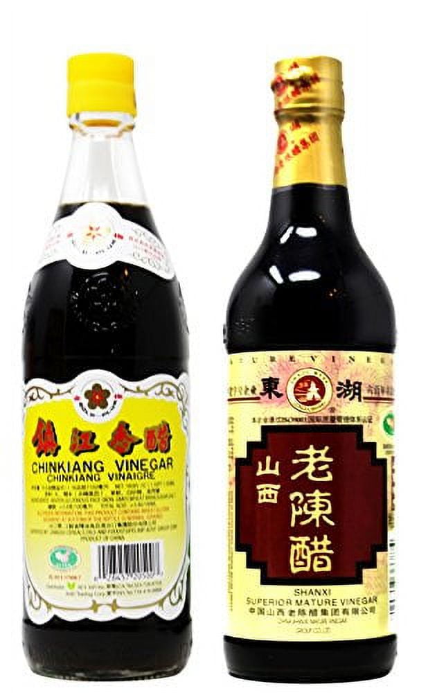 NineChef Bundle - Chinese Vinegar Golden PLum Chinkiang And Dong Hu Shan Xi Lao Chen Cu (Zhan Jiang Chinkiang + Shan Xi Lao Chen) + 1 NineChef Brand Long Handle Spoon