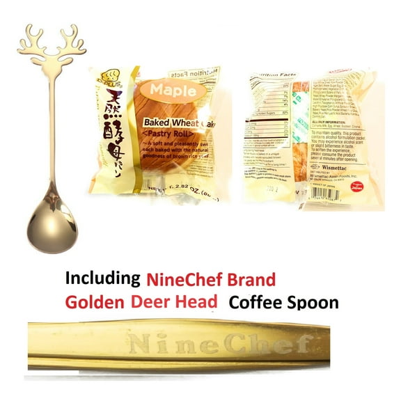 NineChef Bundle - D-Plus Japanese Cheese Bread (Wheat Cake) + 1 NineChef Brand Coffee Spoon