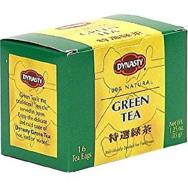 NineChef Bundle - Dynasty Green Tea Tea Bags 16-Count Boxes (Pack of 12) + 1 NineChef Brand Long Handle Spoon