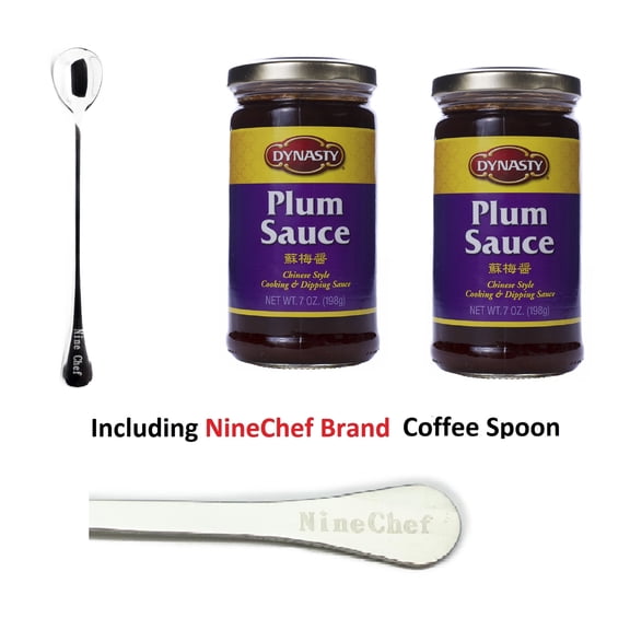 NineChef Bundle - Dynasty Plum Sauce (Pack 2) Plus 1 NineChef Brand Long Handle Spoon