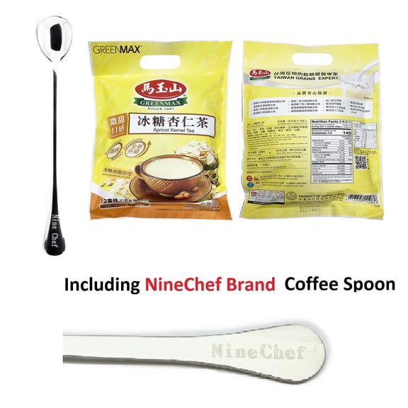 NineChef Bundle - GREENMAX apricot kernel tea (1 Bag) + 1 NineChef Brand Long Handle Coffee Spoon
