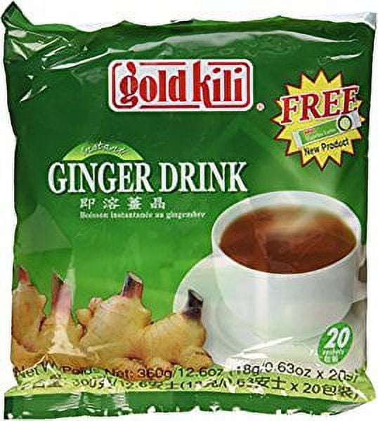 NineChef Bundle - Ginger Drink Gold Kili 40 Sachets Packed in 2 Bags 12.6 oz + 1 NineChef Brand Long Handle Spoon