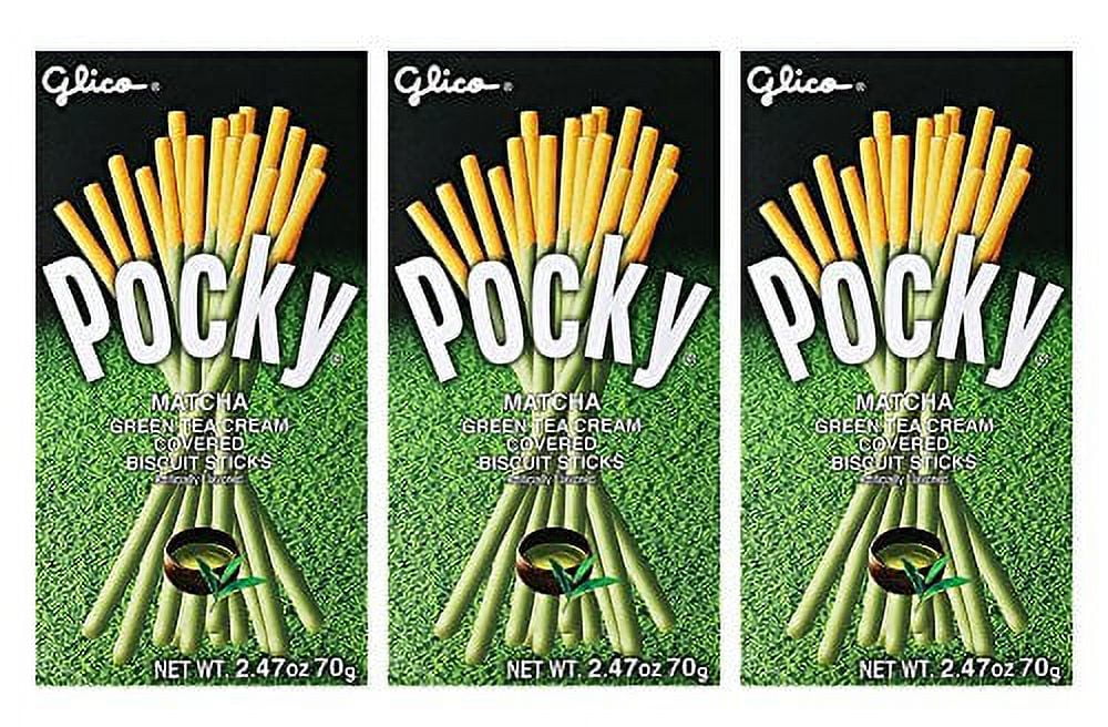 NineChef Bundle - Glico Pocky Matcha Green Tea 70g x 3 Biscuit Stick [ 3 Packs ] + 1 NineChef ChopStick