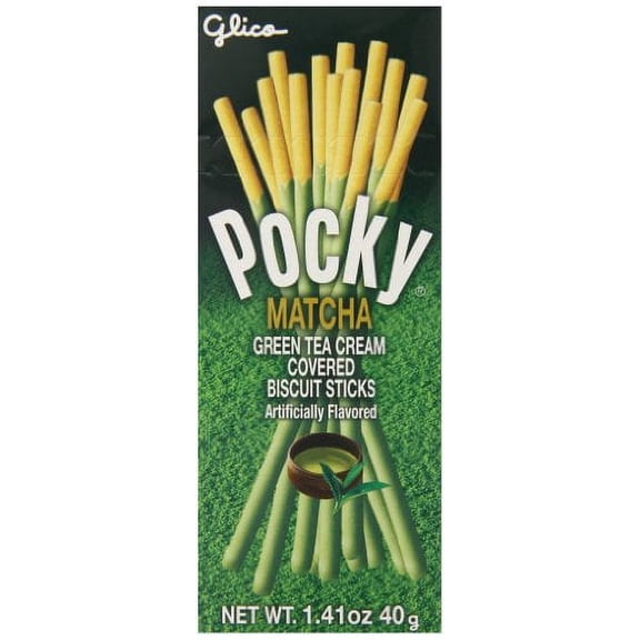 NineChef Bundle - Glico Pocky Matcha Green Tea Cream Covered Biscuit Sticks 1.41 Ounce (Pack of 20) + 1 NineChef ChopStick