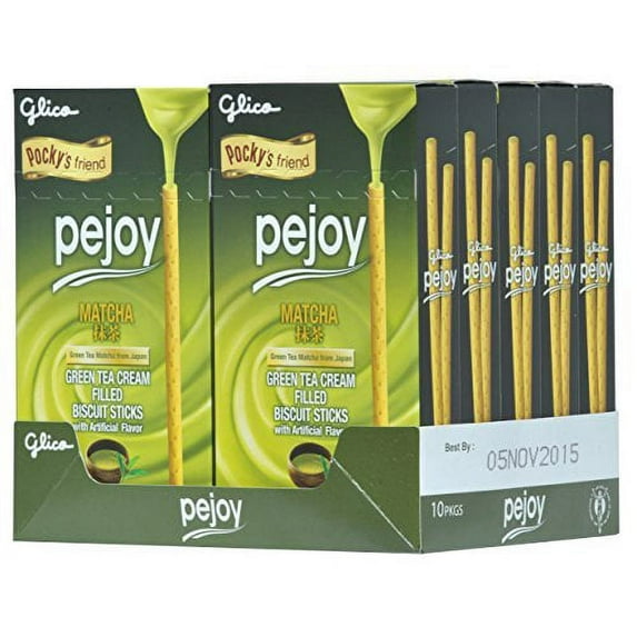 NineChef Bundle - Glico Pocky Pejoy Biscuit Stick Matcha 1.98 Ounce (Pack of 10) + 1 NineChef ChopStick
