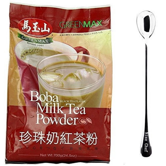 NineChef Bundle - GreenMax (Mayushan) (Black Boba Tea Powder 12 Pack (One Case)) + 1 NineChef ChopStick
