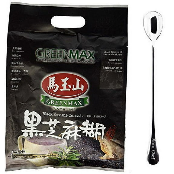NineChef Bundle - GreenMax (Mayushan) (Black Sesame Cereal 12 Pack (One Case)) + 1 NineChef ChopStick