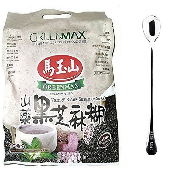 NineChef Bundle - GreenMax (Mayushan) (Yam & Black Sesame Instant Cereal 3 Pack) + 1 NineChef ChopStick