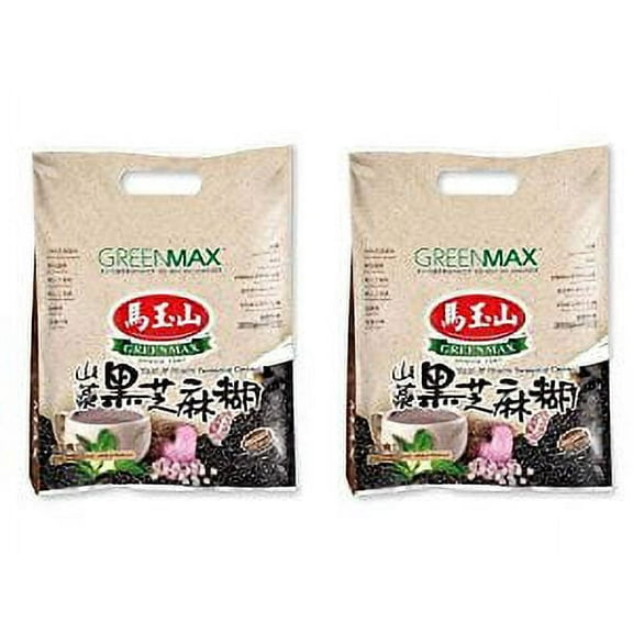 NineChef Bundle - Greenmax (Mayushan) Yam & Black Sesame Cereal -Instant 150 Kcal Per Serving Just Add Boiling Water - 2x 13 Servings + 1 NineChef ChopStick